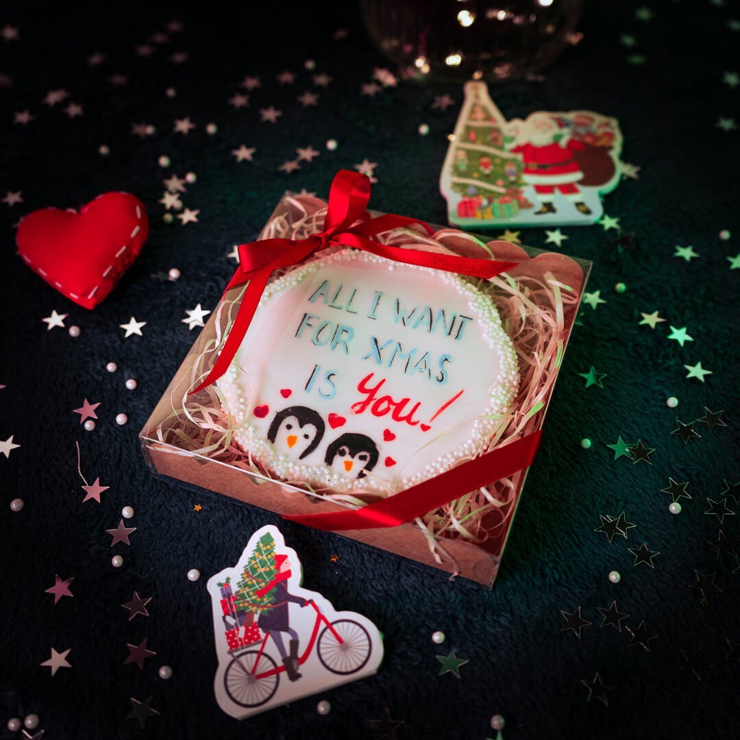 Single personalised Christmas cookie gift